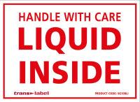Handle With Care Liquid Inside Labels